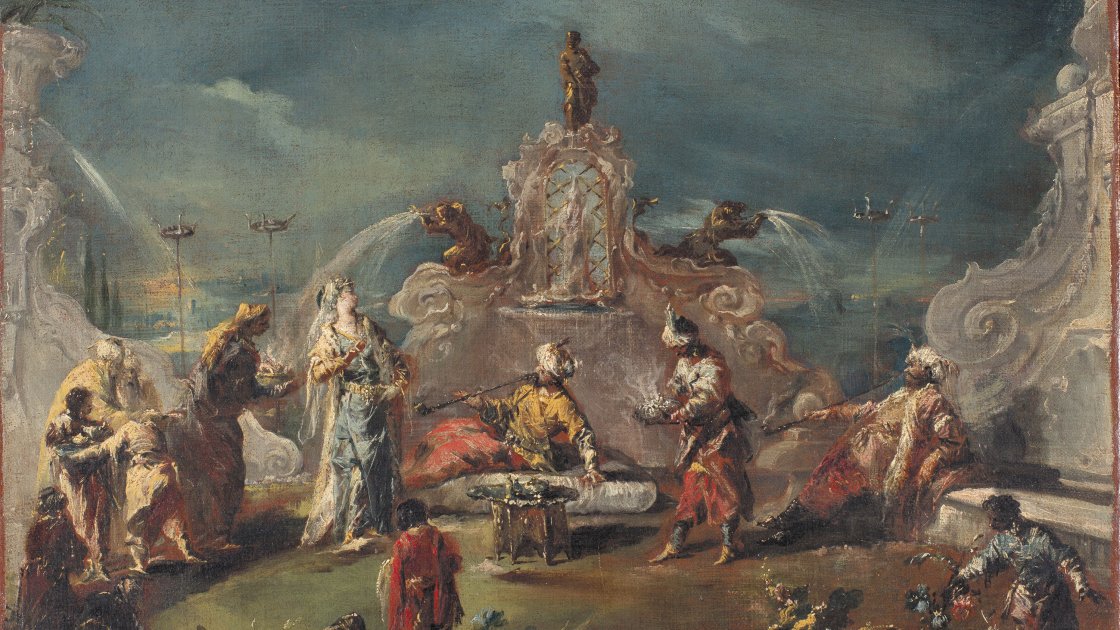 Escena en el jardín de un serrallo. Giovanni Antonio Guardi