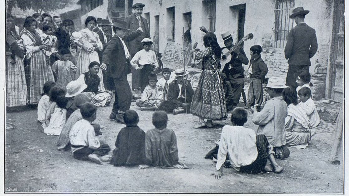 Una juerga gitana en las Cambroneras, Madrid, 1914