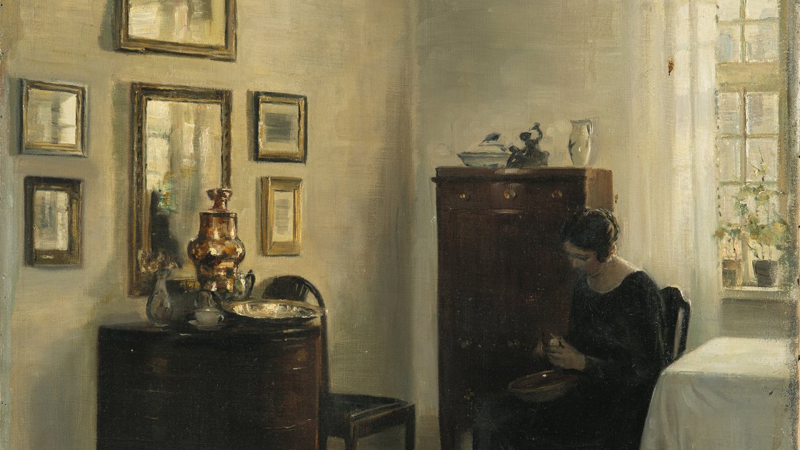 Mujer con frutero. Carl Holsoe