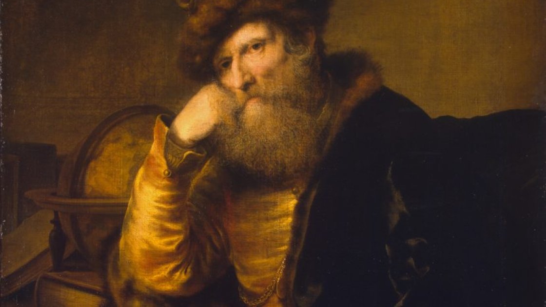 Ferdinand Bol Anciano con globo, hacia 1650