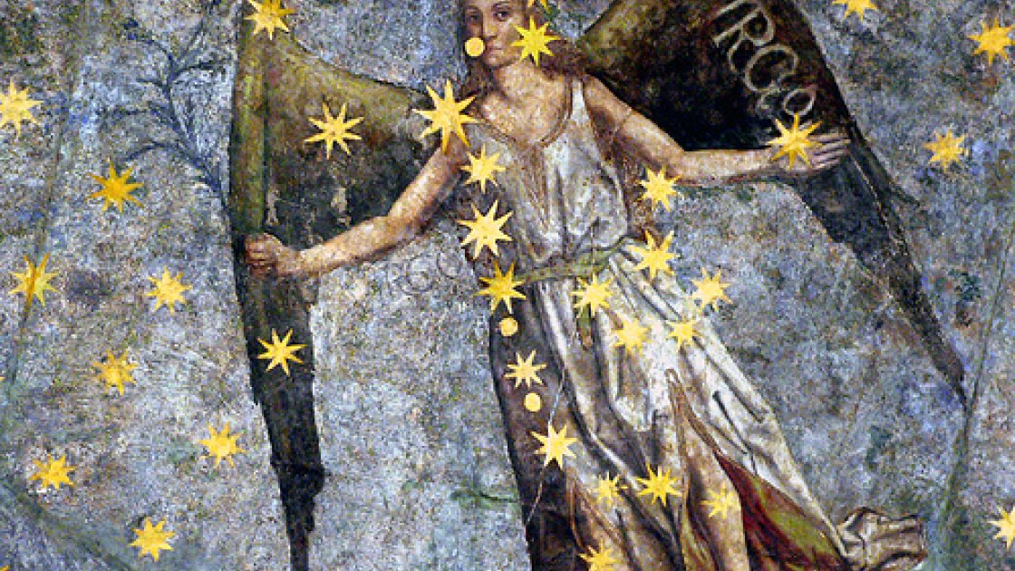 Atribuido a Fernando Gallego, Constelación de Virgo en el Cielo de Salamanca (detalle)