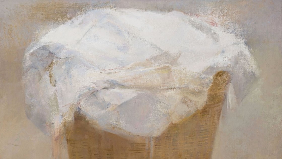 Carmen Laffón. Canasta con ropa blanca