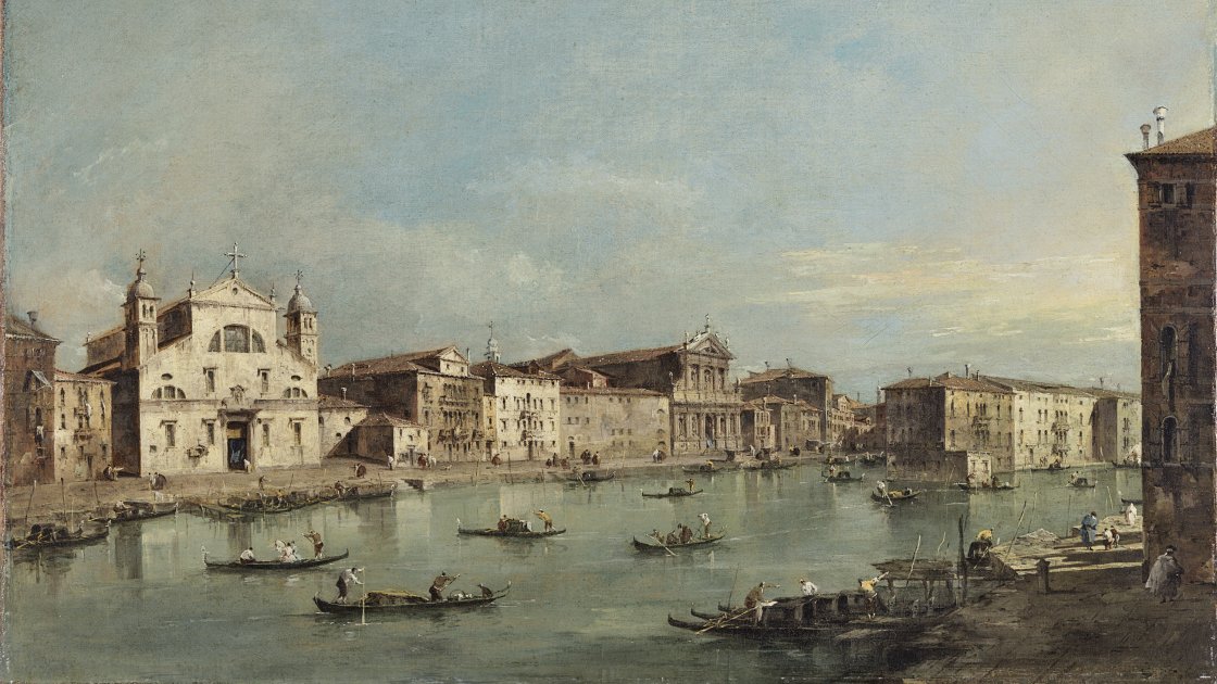 El Gran Canal con Santa Lucia y Santa María di Nazareth. Francesco Guardi