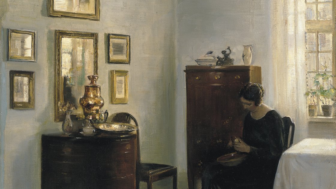 Mujer con frutero. Carl Holsoe