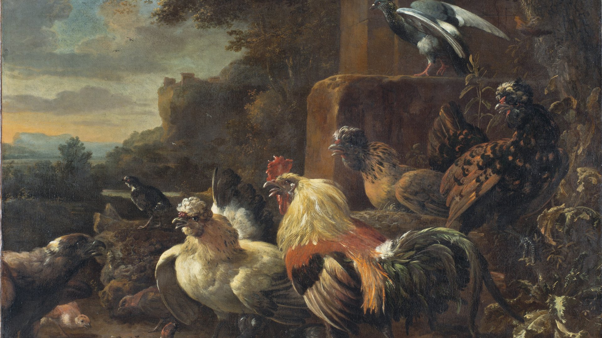 Paisaje con aves de corral. Melchior de Hondecoeter