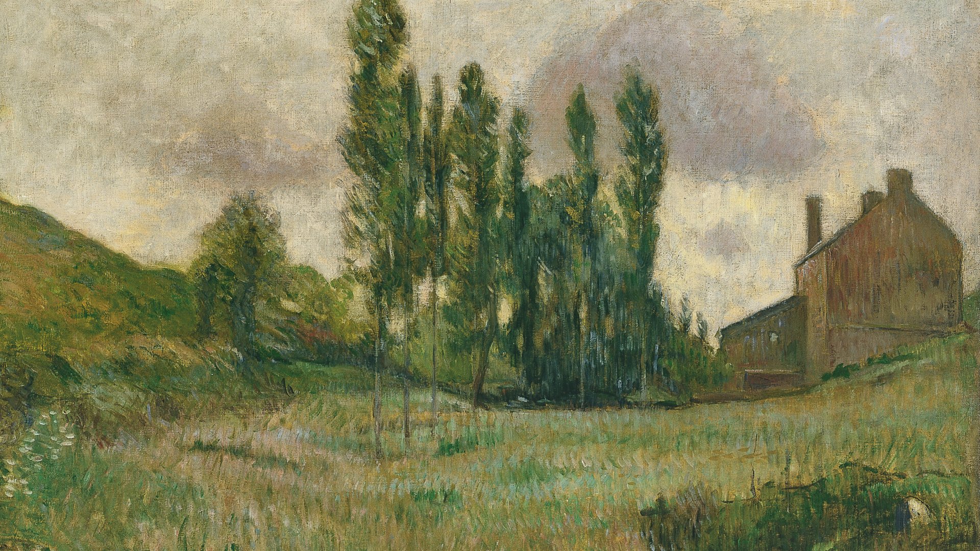 Perros corriendo en el prado. Paul Gauguin