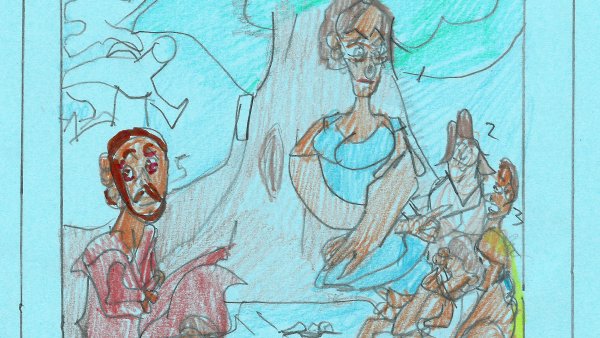 Dibujo inspirado en una obra del Museo Thyssen-Bornemisza