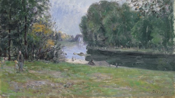 SISLEY ALFRED .Meandro en el río Loing. Verano