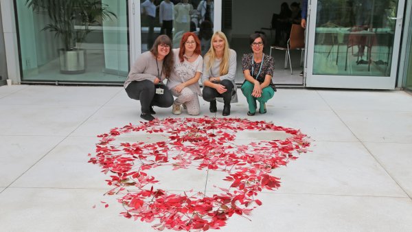 Equipo de EducaThyssen con Lise Wulff