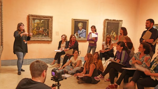 Encuentro de docentes en salas del Museo Thyssen-Bornemisza