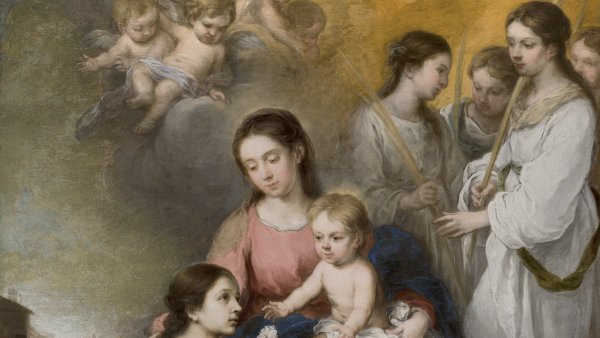 La Virgen y el Niño con santa Rosa de Viterbo. Bartolomé Esteban Murillo