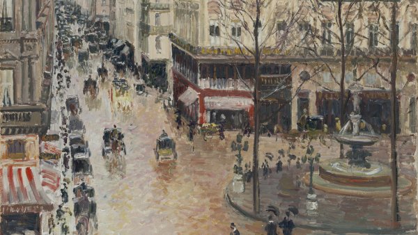 Rue Saint-Honoré por la tarde. Efecto de lluvia. Camille Pissarro