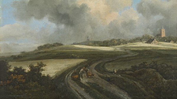 Jacob Isaacksz. van Ruisdael. Camino atravesando campos de cereal cerca de Zuider Zee