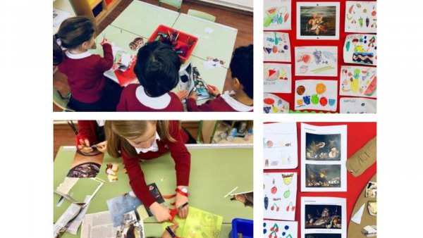 Estudiantes y dibujos (Instituto Español Vicente Cañada Blanch)