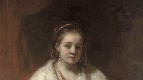 Mujer con capa de piel, posiblemente Hendrickje Stoffels, Rembrandt