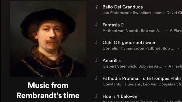 Lista de Spotify Música en la época de Rembrandt