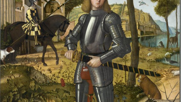 Vittore Carpaccio. Joven caballero en un paisaje, hacia 1505