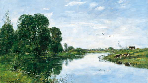 El río Touques en Saint-Arnoult. Eugène Boudin