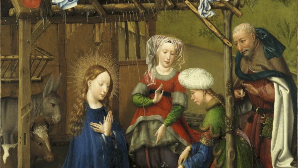 La Adoración del Niño. Jacques Daret