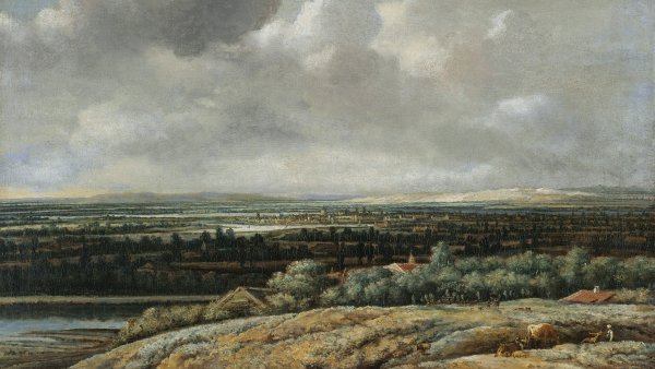 Vista panorámica con ciudad al fondo. Philips Koninck