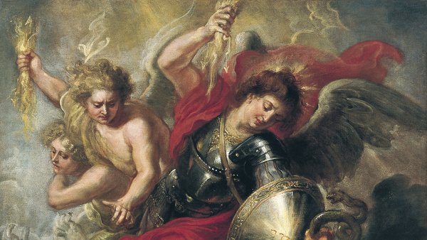 San Miguel expulsando a Lucifer y a los ángeles rebeldes. Peter Paul (taller de) Rubens