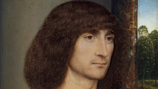 Retrato de un hombre joven orante (anverso). Hans Memling