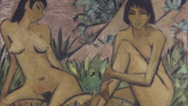 Dos desnudos femeninos en un paisaje. Otto Müller