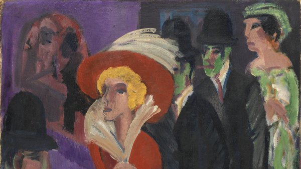 Calle con buscona de rojo. Ernst Ludwig Kirchner