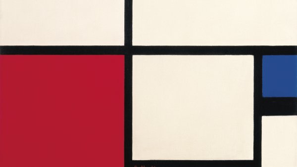 Composición de colores / Composición nº I con rojo y azul. Piet Mondrian