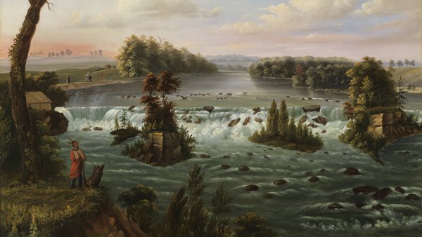 Las cataratas de San Antonio, Alto Mississippi. Henry Lewis