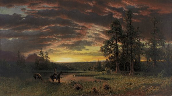 Atardecer en la pradera. Albert Bierstadt