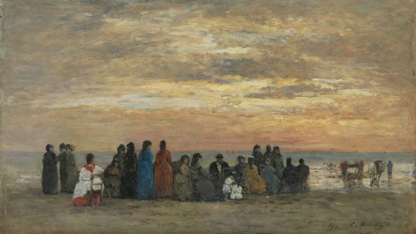 Figuras en la playa de Trouville. Eugène Boudin