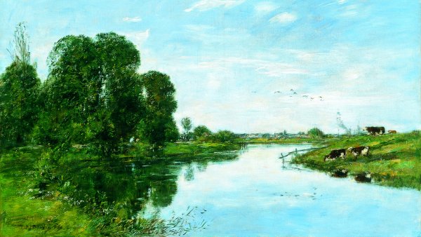 El río Touques en Saint-Arnoult. Eugène Boudin