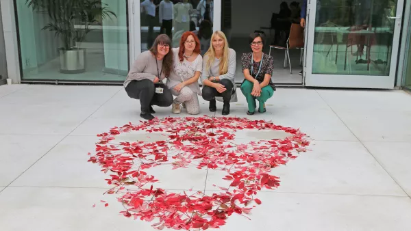 Equipo de EducaThyssen con Lise Wulff