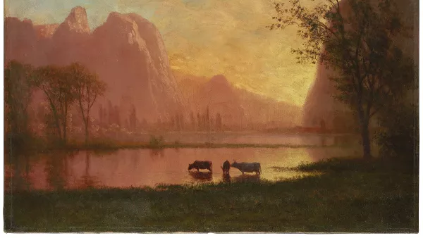 Puesta de sol en Yosemite. Albert Bierstadt