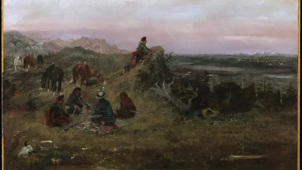 RUSSELL CHARLES MARION. Los "piegan" preparándose para robar caballos a los "crow"