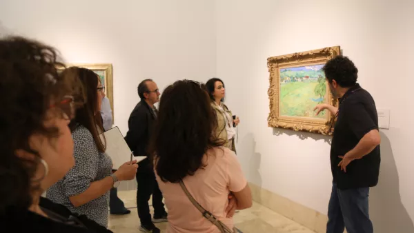 Participantes durante el taller de acuarela