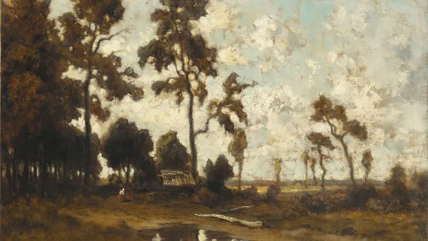 ROUSSEAU THÉODORE. La choza de los carboneros en el Bosque de Fontainebleau