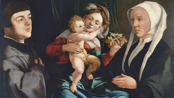 La Virgen de los narcisos con el Niño y donantes. Jan van Scorel