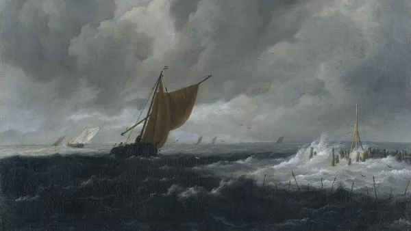 Mar tormentoso con barcos de vela. Jacob Isaacksz. van Ruisdael