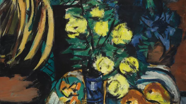 Naturaleza muerta con rosas amarillas. Max Beckmann