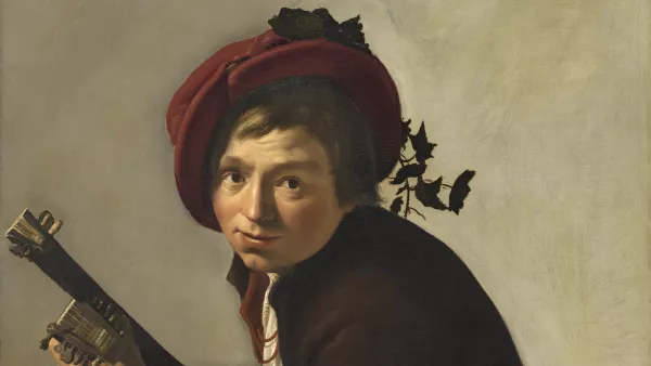 Joven tocando la tiorba. Jan Gerrit van Bronchorst