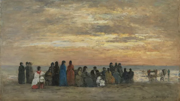 Figuras en la playa de Trouville. Eugène Boudin