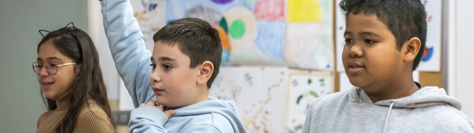 Escolares durante una visita
