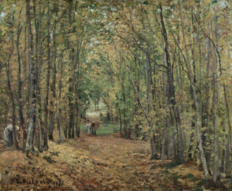 El bosque de Marly, 1871, Camille Pissarro El bosque de Marly, 1871, Camille Pissarro