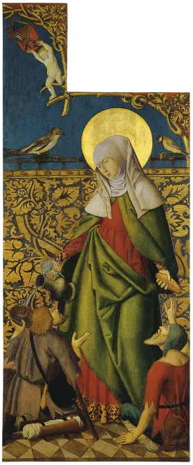 Santa Isabel ofreciendo pan y vino a los mendigos, hacia 1515 