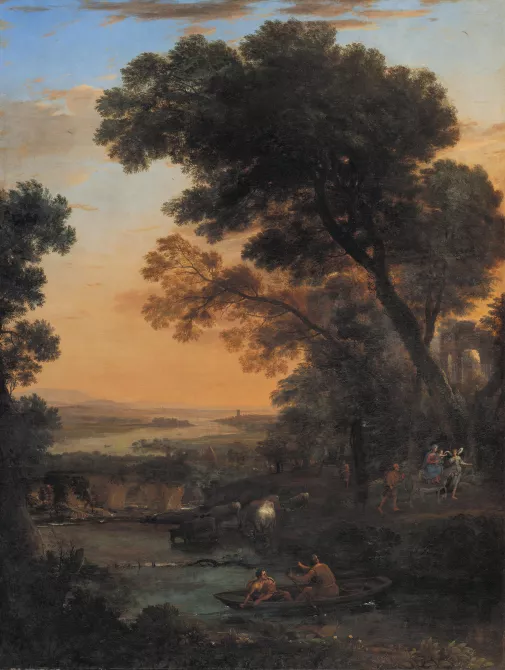 Paisaje idílico con la huida a Egipto. Claudio De (Claude Gellée Lorena)