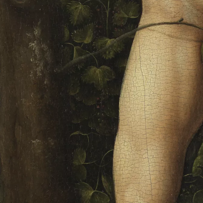 Jan Gossaert, llamado Mabuse, Adán y Eva (detalle), hacia 1507-1508 Jan Gossaert, llamado Mabuse, Adán y Eva (detalle), hacia 1507-1508