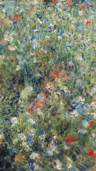 Pierre-Auguste Renoir, Mujer con sombrilla en un jardín (detalle), 1875 Pierre-Auguste Renoir, Mujer con sombrilla en un jardín (detalle), 1875