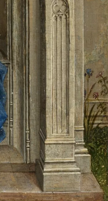 Rogier van der Weyden, La Virgen con el Niño entronizada (detalle), hacia 1433 Rogier van der Weyden, La Virgen con el Niño entronizada (detalle), hacia 1433